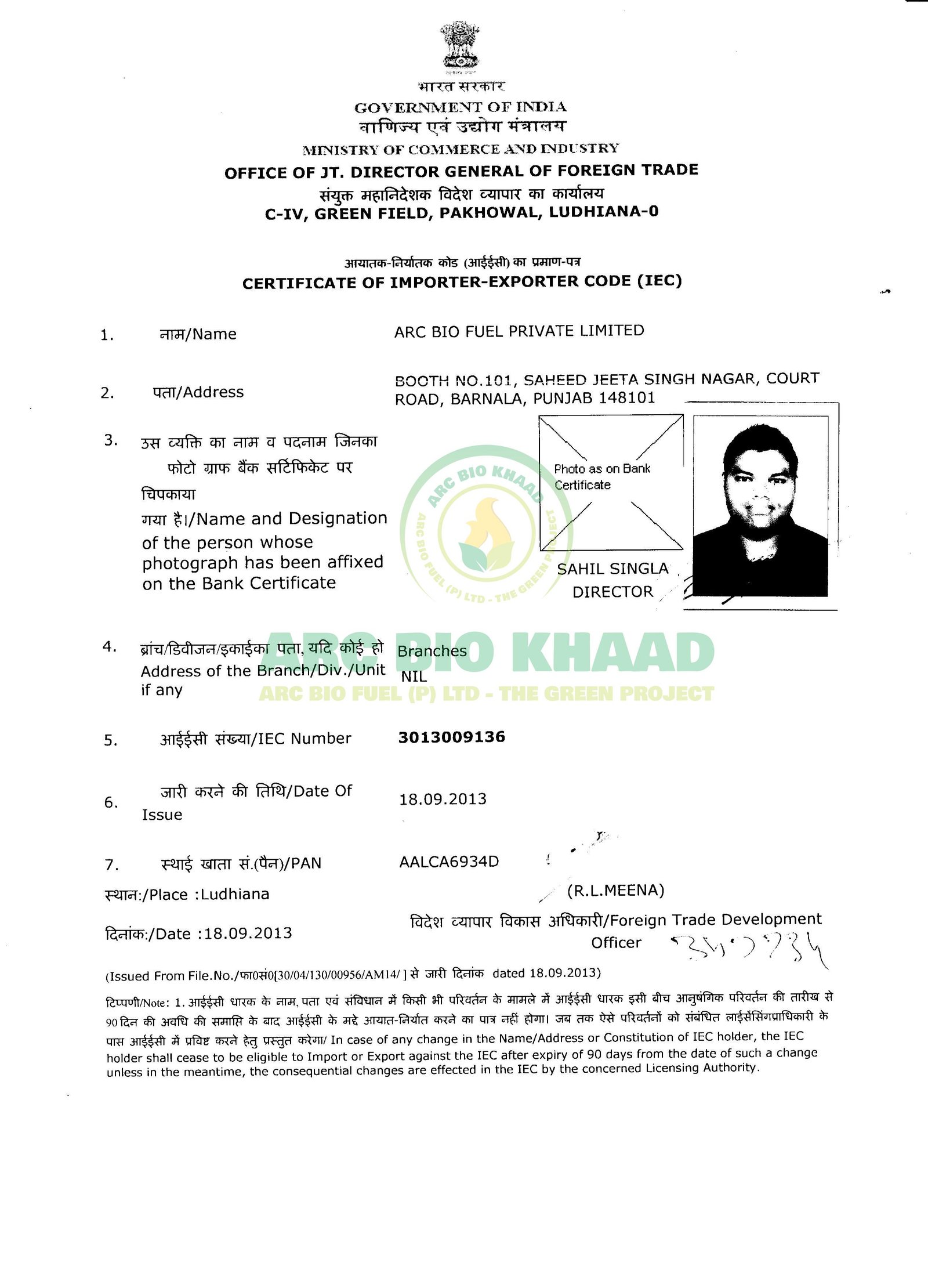 EXPORT LICENSE